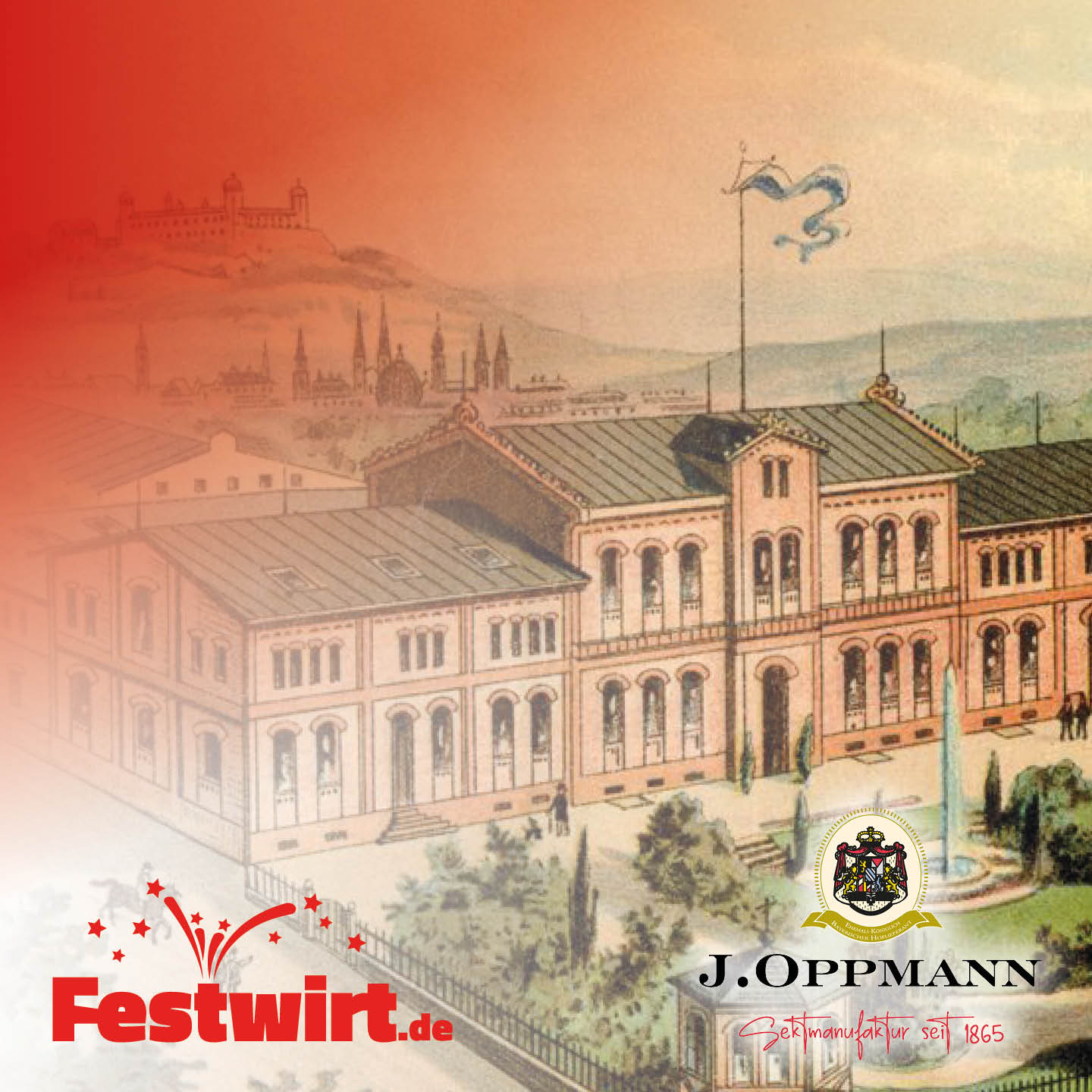 Historisches Gebäude der Sektkellerei Oppmann in Würzburg